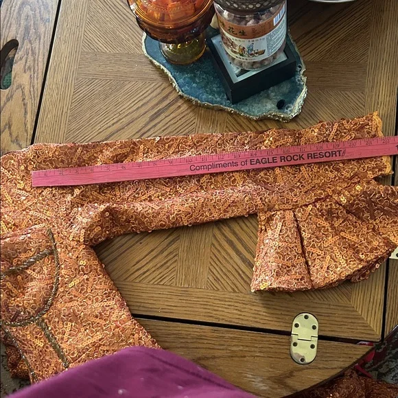 Vintage Orange Sequin Gown - Picture 13 of 16